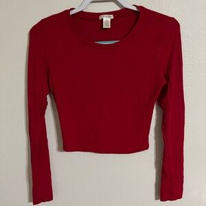 Bozzolo Red Ribbed Crop Top